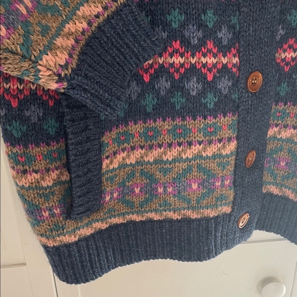 L.L. Bean Style Fair Isle Women's Multicolor Patterned Cardigan Wool - Picture 5 of 12